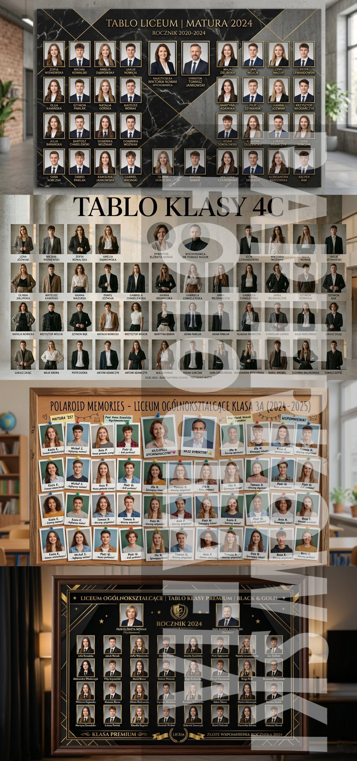 Tablo szkolne Wrocław – różne style tablo klasowego, od klasycznego po nowoczesny